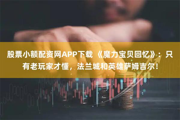 股票小额配资网APP下载 《魔力宝贝回忆》：只有老玩家才懂，法兰城和英雄萨姆吉尔！